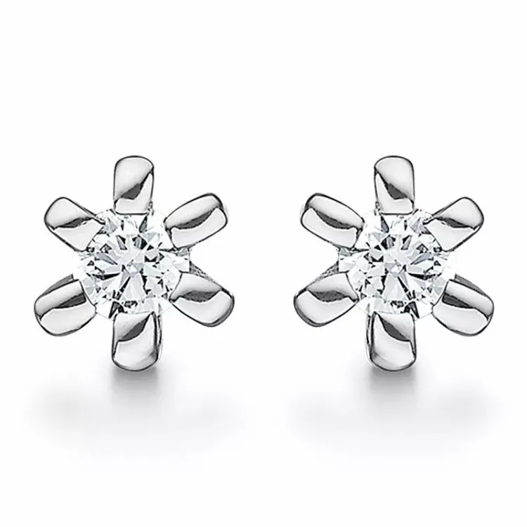 Støvring Design örhängen i silver vit zirkon
