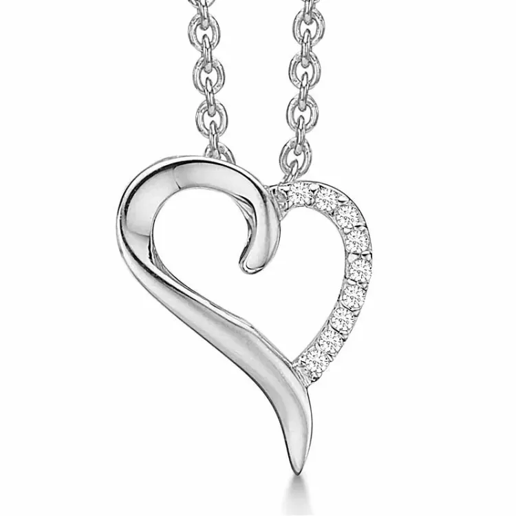 elegant Støvring Design zirkon halskedja med berlocker i silver vit zirkon