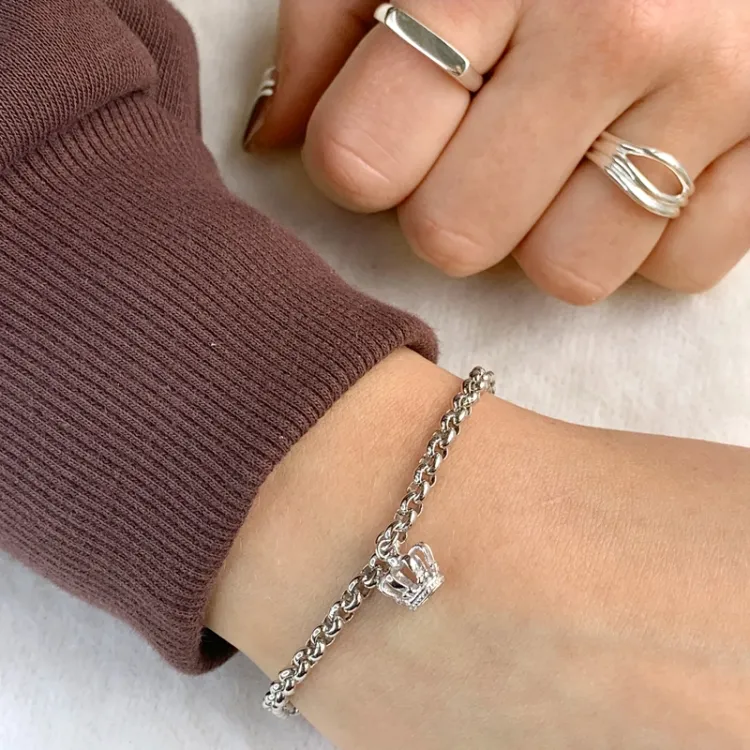 Siersbøl krona armband i silver