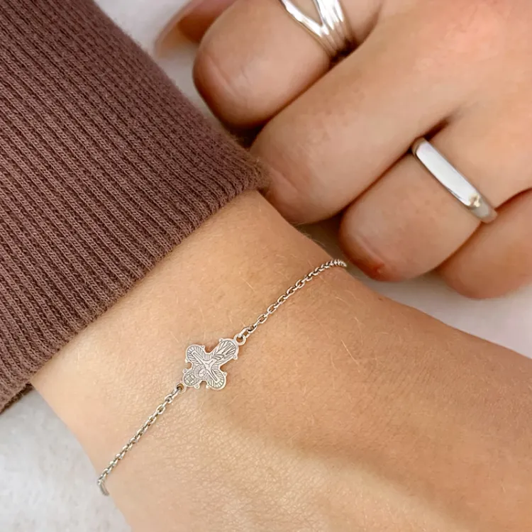 13 x 8 mm Siersbøl dagmarkors armband i silver