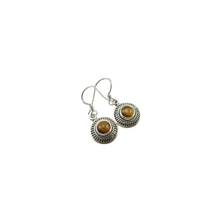 Runda bruna silverörhängen i oxiderat sterlingsilver