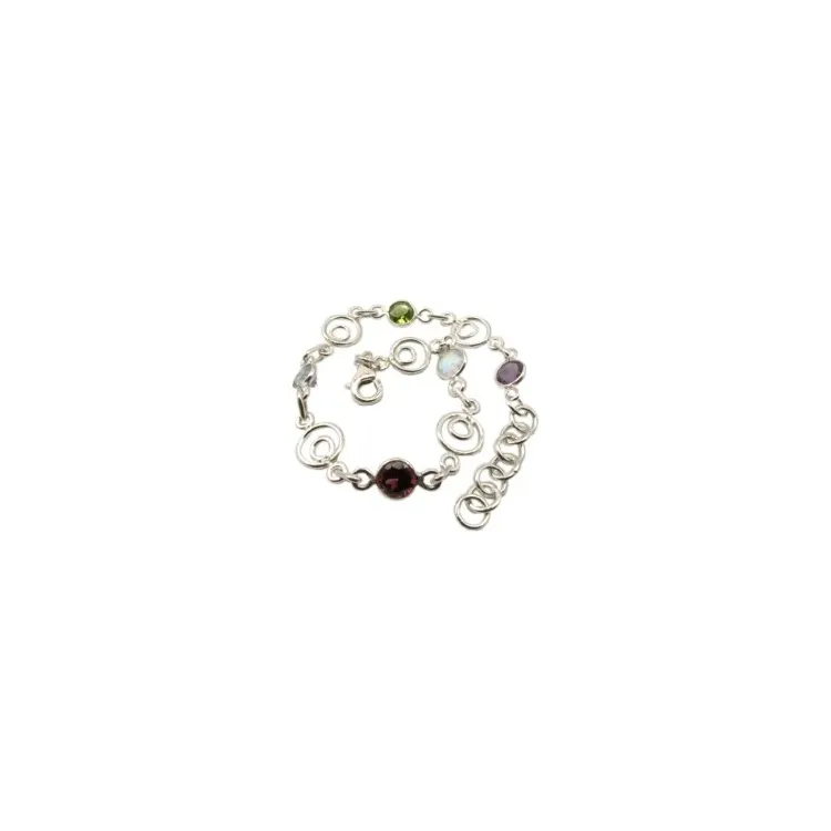 multifärgat armband i silver