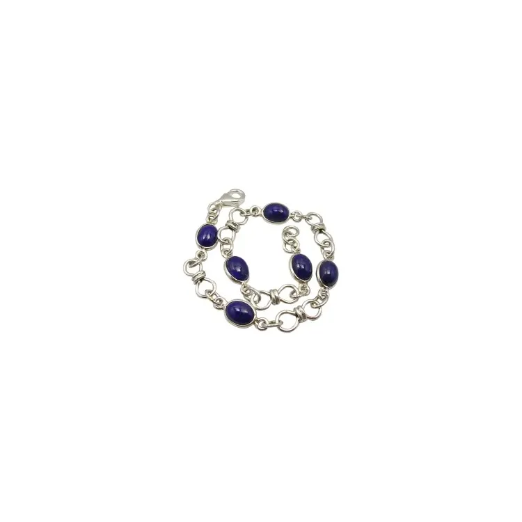 blå armband i silver