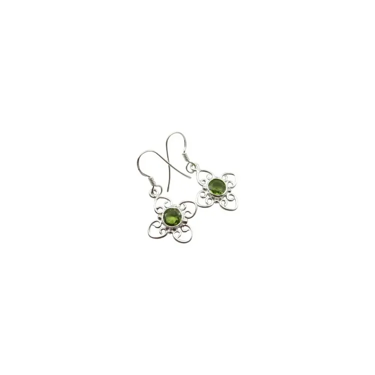 Gröna peridot örhängen i silver