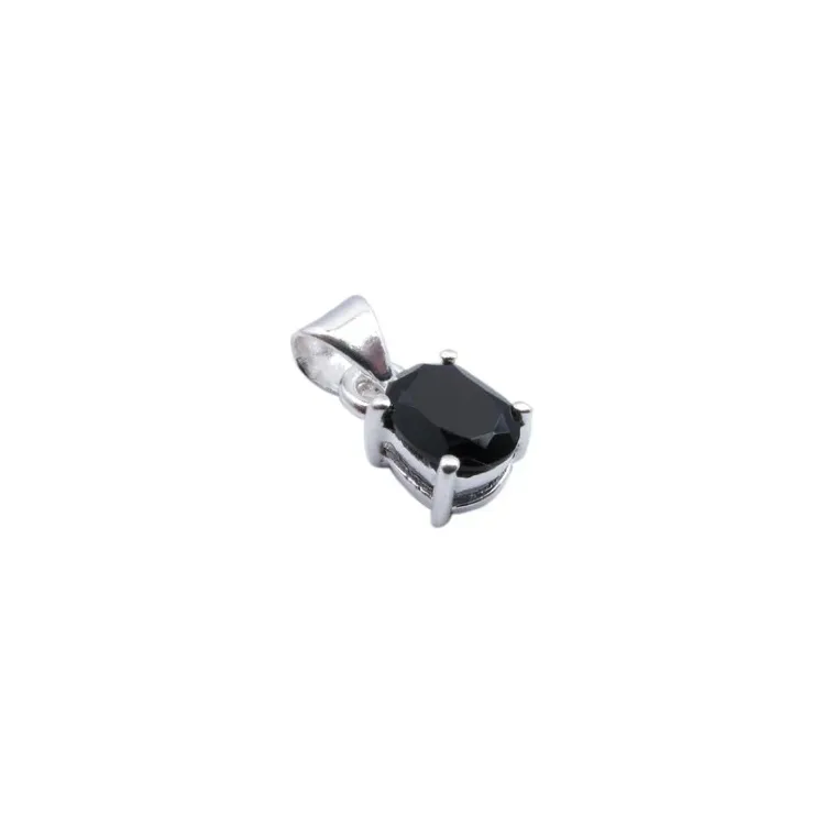 Ovalt onyx hängen i silver