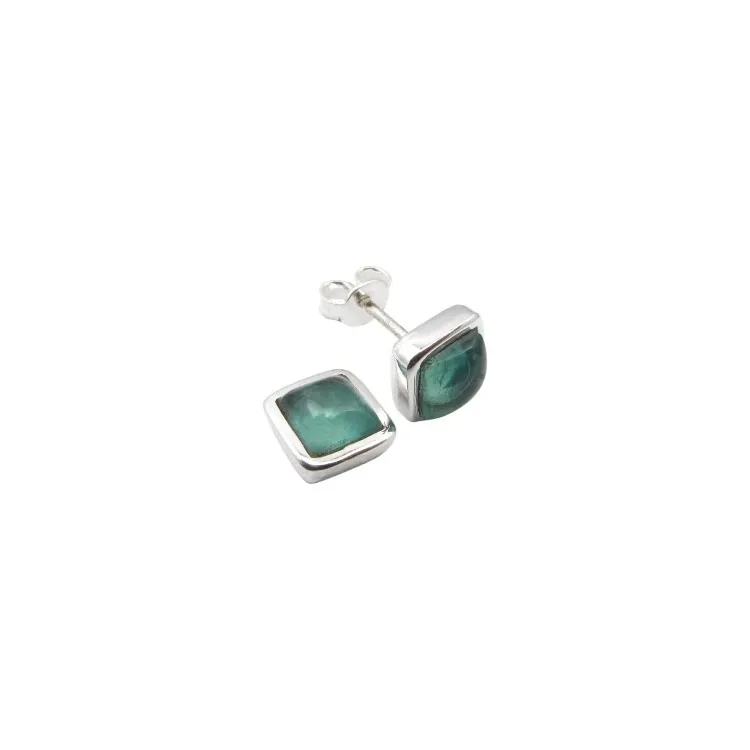 8 x 8 mm fyrkantigt örhängen i silver