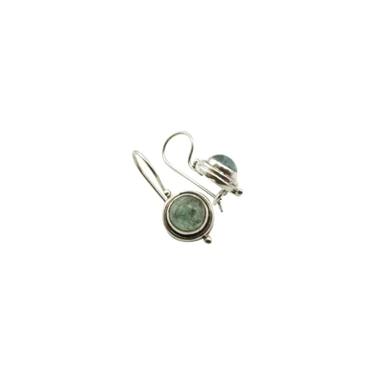 Runda örhängen i oxiderat sterlingsilver