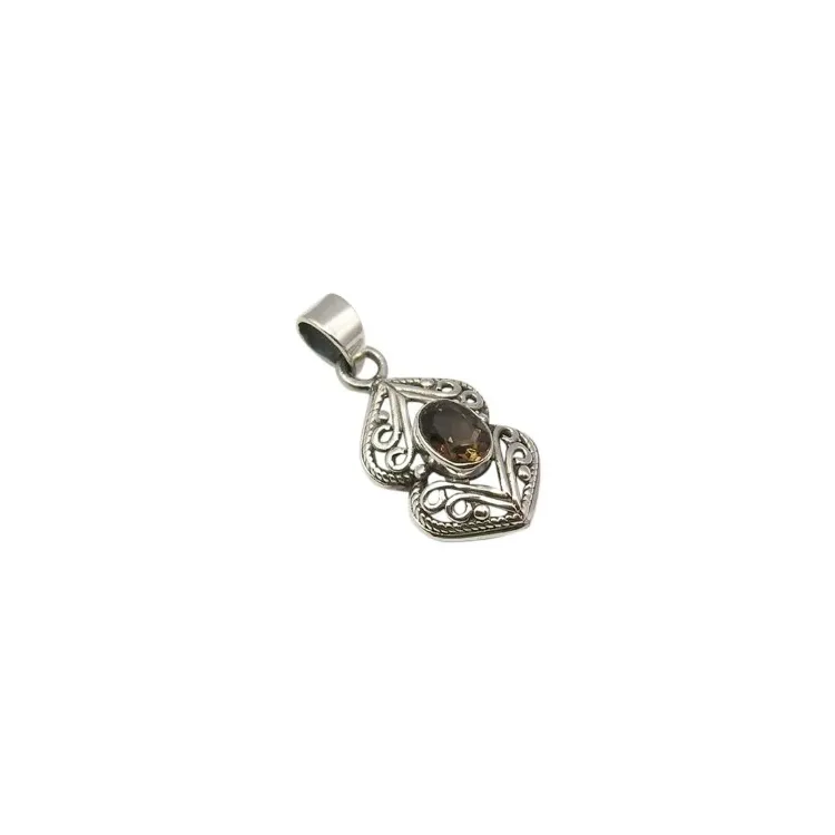 Kvarts hängen i oxiderat sterlingsilver