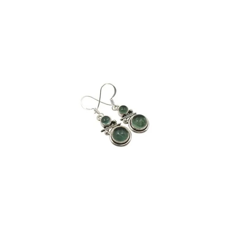 runda örhängen i oxiderat sterlingsilver