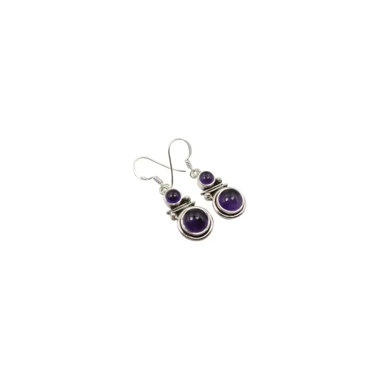 runda örhängen i oxiderat sterlingsilver