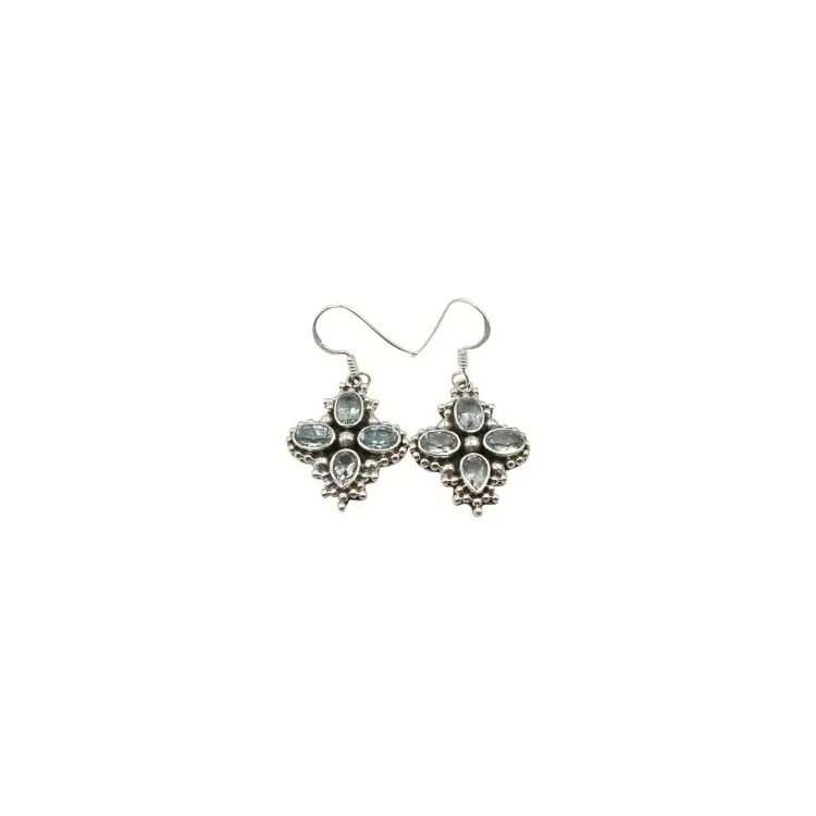 topas örhängen i oxiderat sterlingsilver