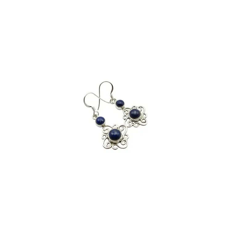blå lapis lazuli örhängen i silver
