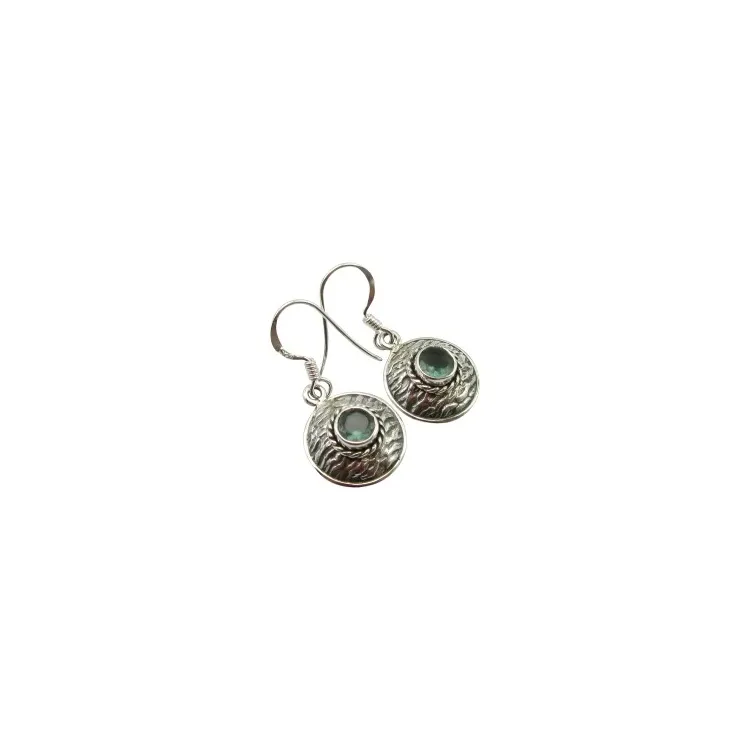 runda örhängen i oxiderat sterlingsilver