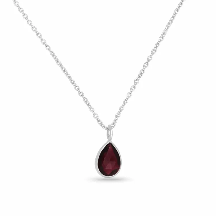 Kollektionsprov droppe halsband i silver med hängen i silver