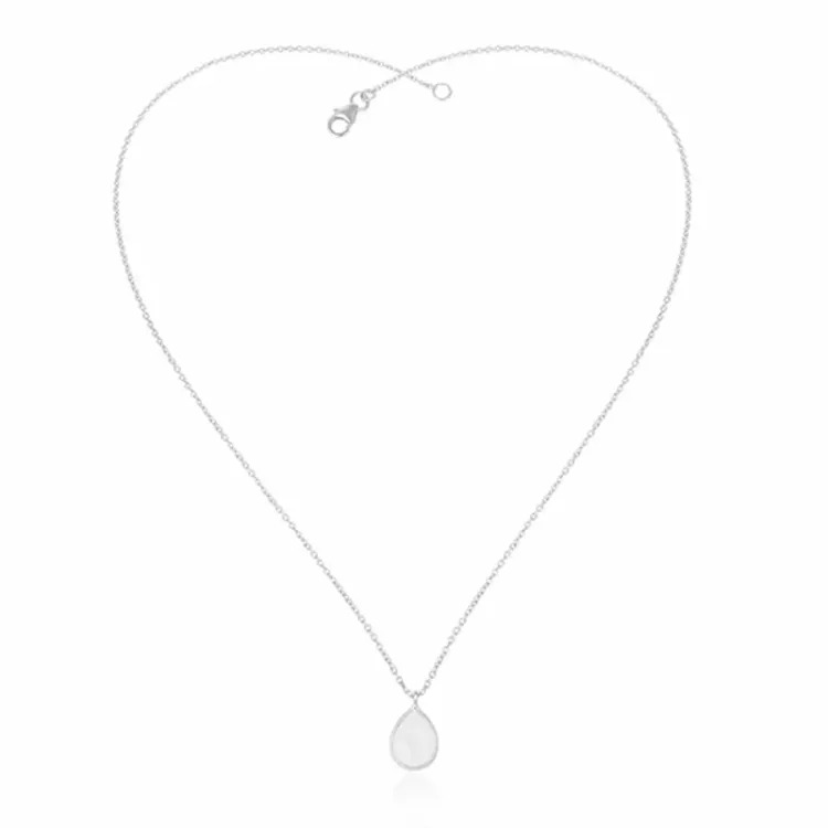 droppe månsten halsband i silver med hängen i silver - Loom Stones