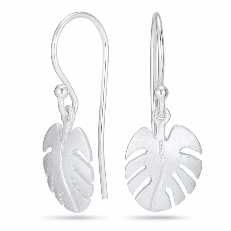 blad örhängen i silver