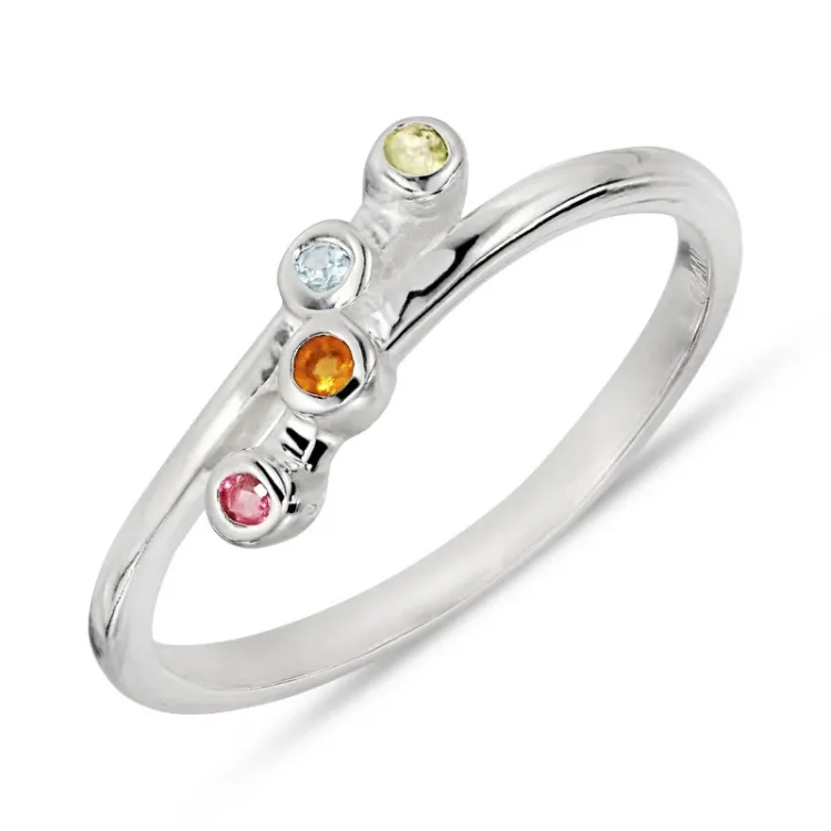 multifärgat ring i silver - Bubbly Twist