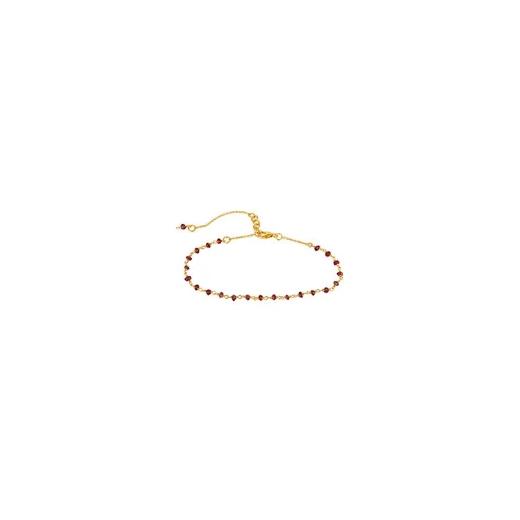 Lila armband i förgyllt silver