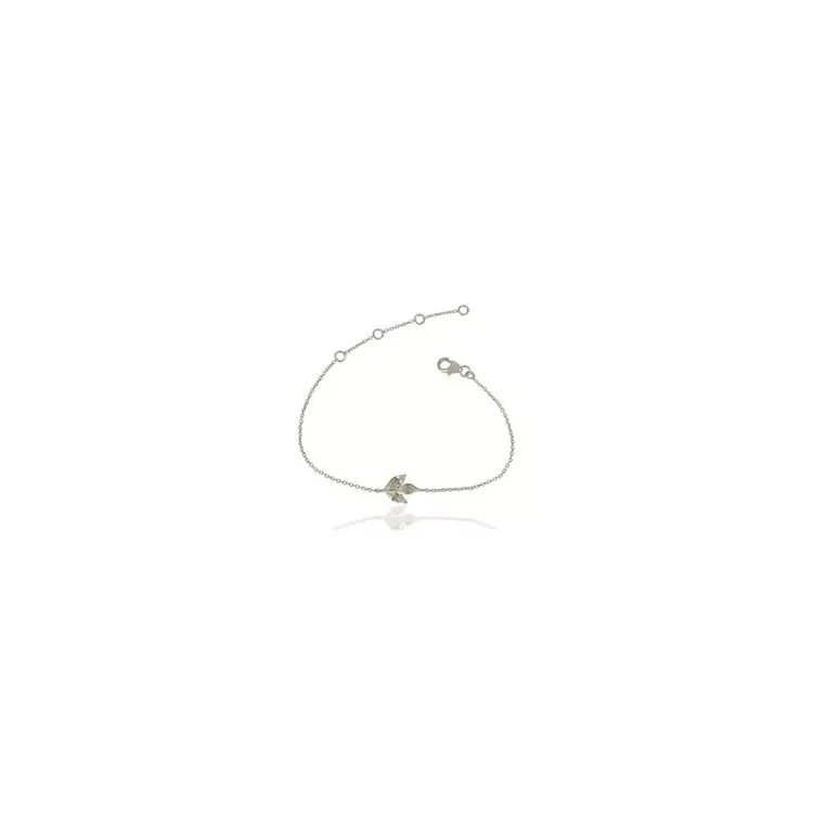 Blad kvarts armband i silver med hängen i silver
