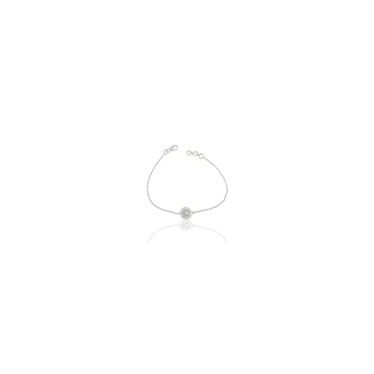 Runt armband i silver med hängen i silver