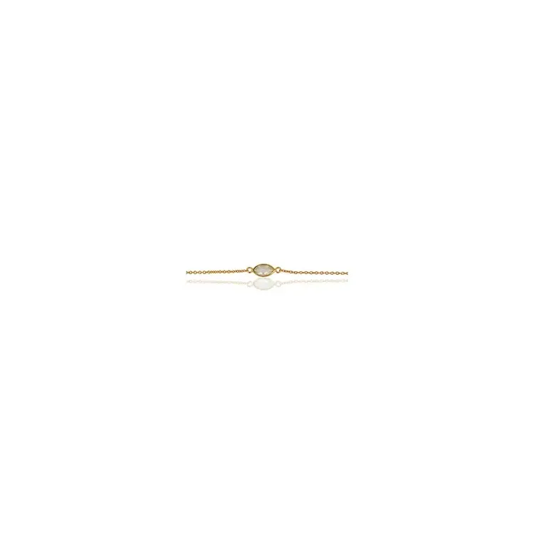 Vit kristal armband i förgyllt silver 19,0 cm x 5,0 mm