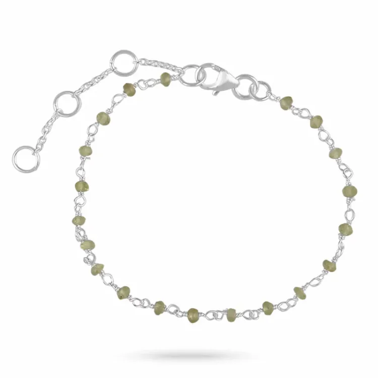peridot armband i silver 15 cm plus 6 cm x 3,0 mm