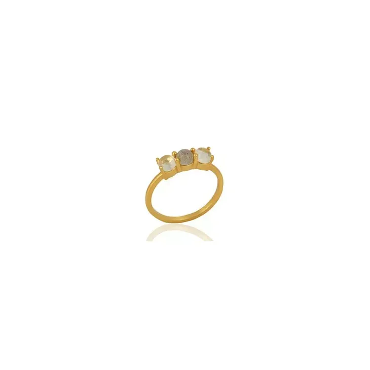 kvarts ring i förgyllt silver