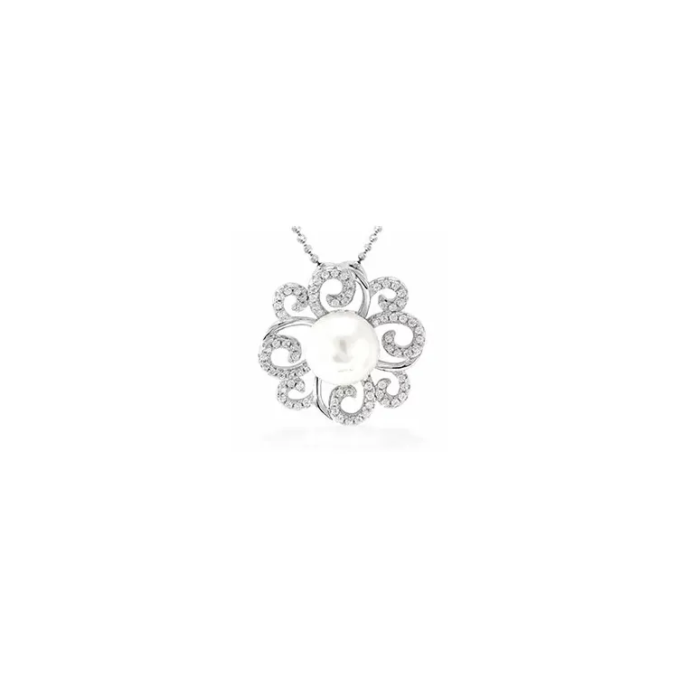 Blommor pärla hängen i silver