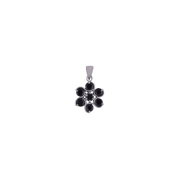 Svart onyx hängen i silver