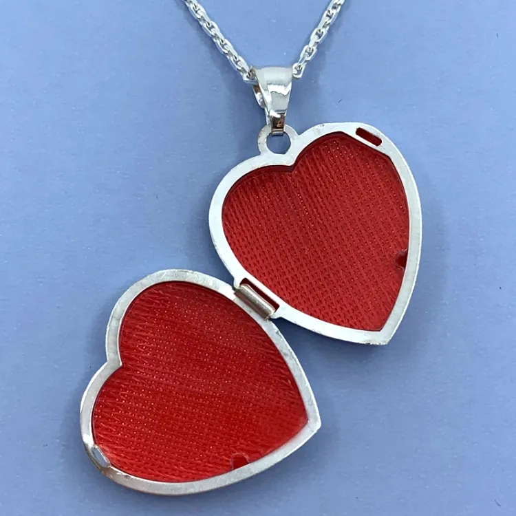 22 mm hjärta medaljong i silver