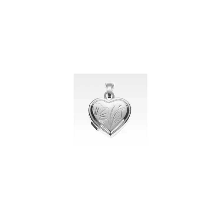 18 mm hjärta medaljong i silver