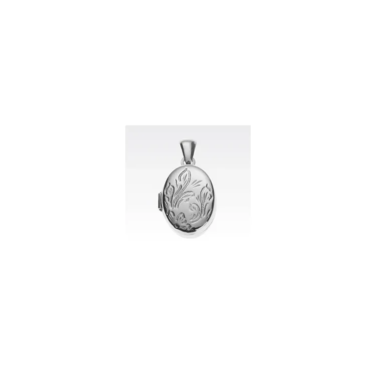 oval medaljong i silver