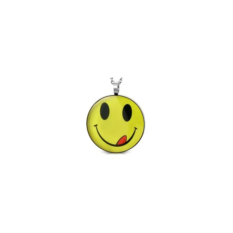 Stort smiley hängen i stål