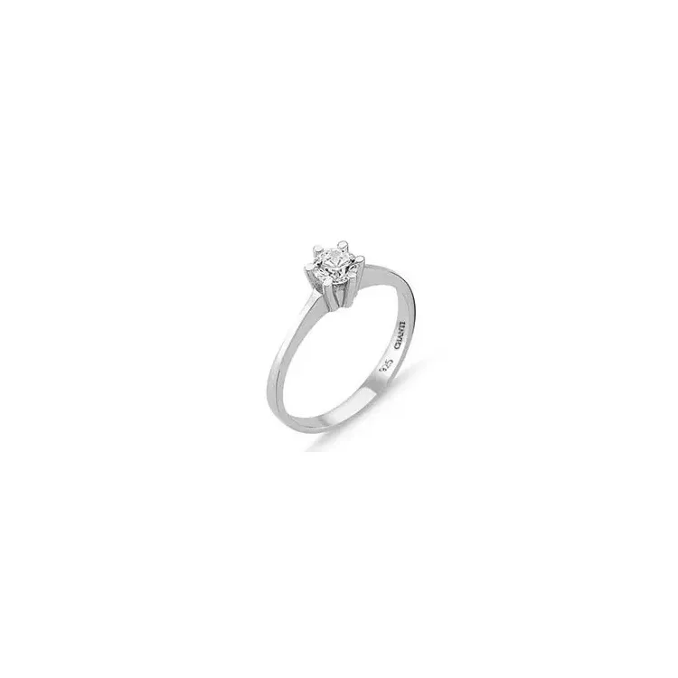 zirkon solitärring i silver