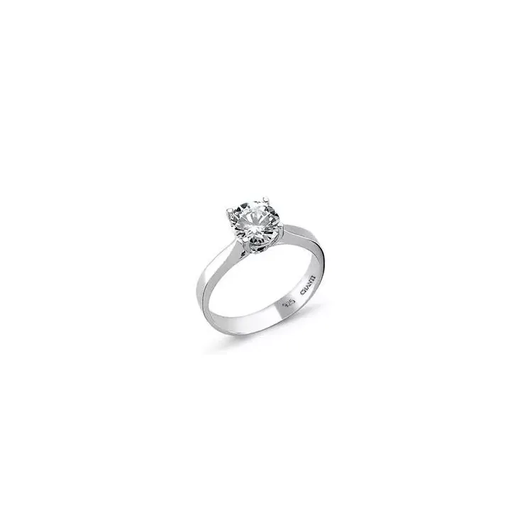 zirkon solitärring i silver