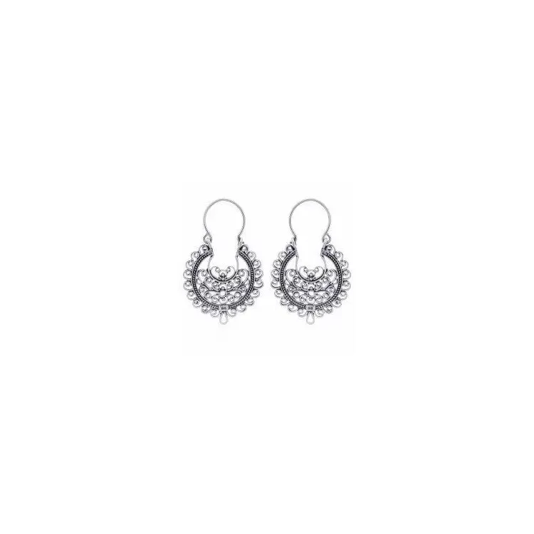Rund mönstrad ear lines i silver