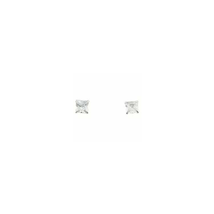 Fyrkantigt 5 x 5 mm örhängestift i silver