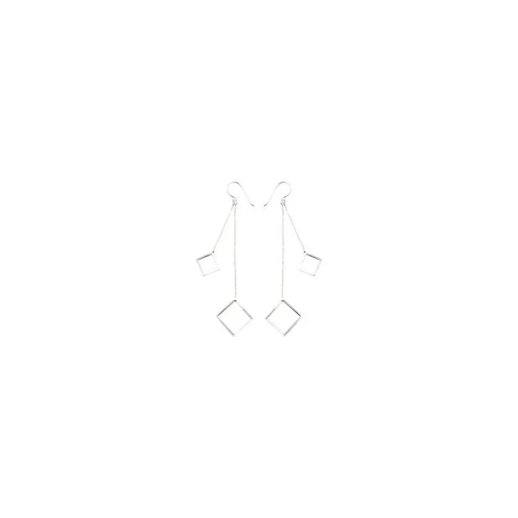 Fyrkantigt blad ear lines i silver