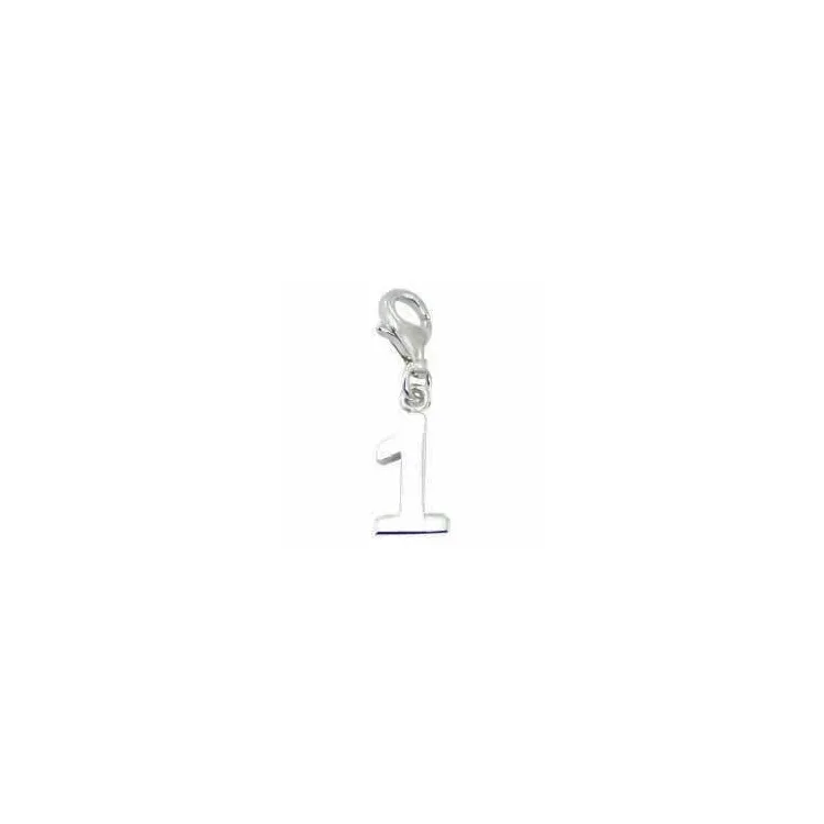 Charms smycken: charm i silver siffran 1