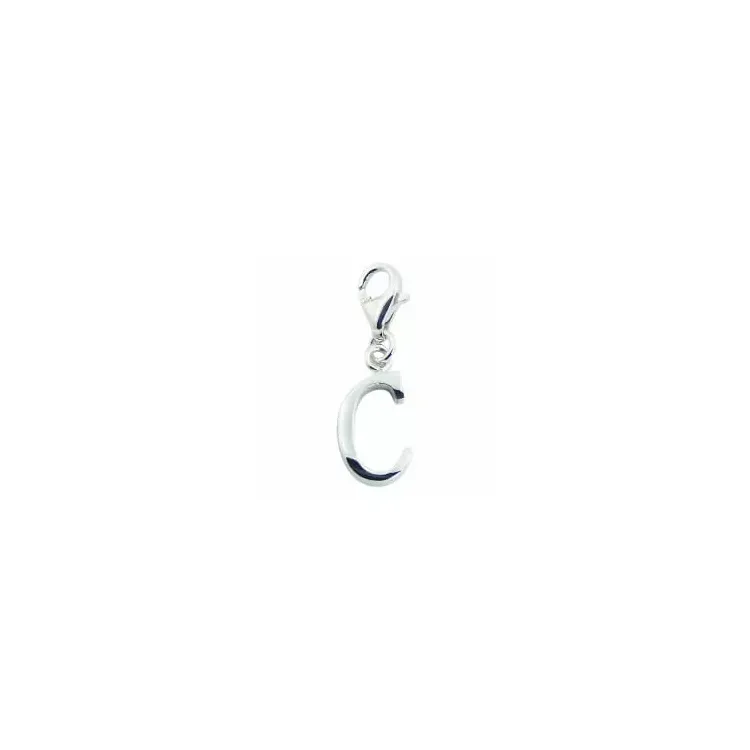 charm i silver bokstaven C