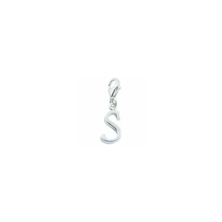 charm i silver bokstaven S