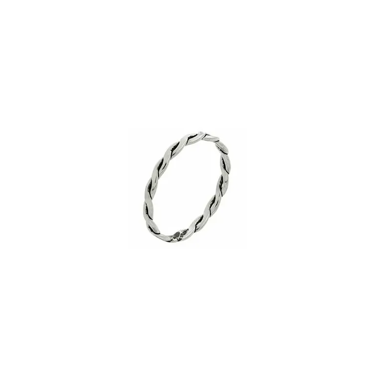 Flätat ring i silver