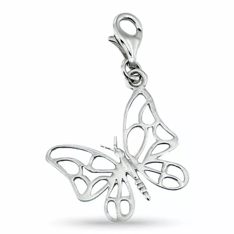 Elegant fjäril charm i silver