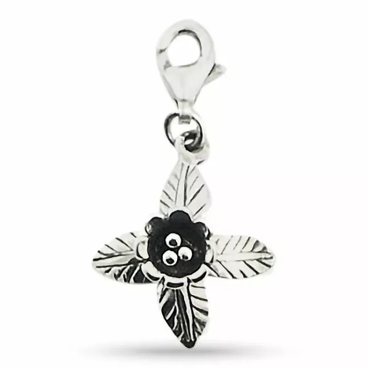 blommor charm i silver 