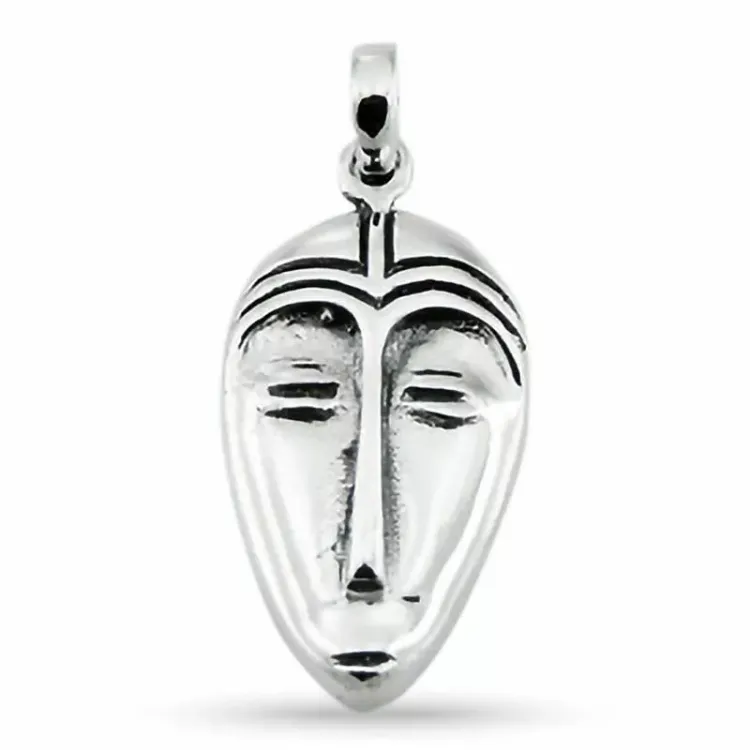 Ovalt maske hängen i silver