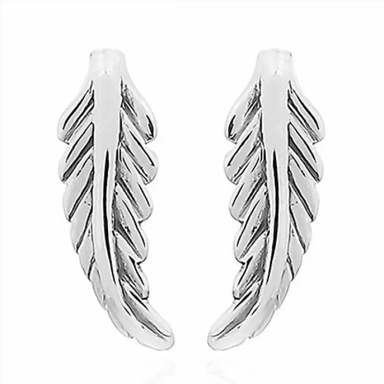 Blad örhängen i silver