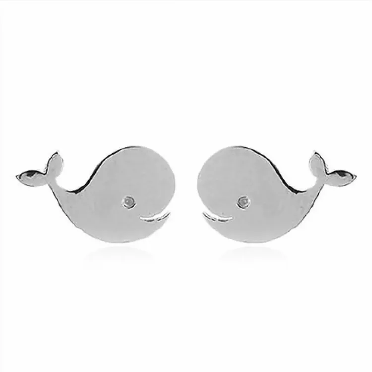 delfin örhängestift i silver
