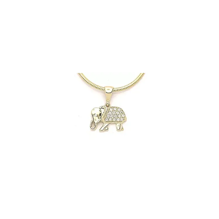 Elefant zirkon hängen i 14 karat guld