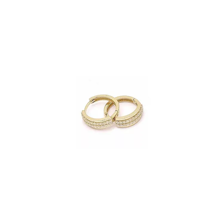 15 mm guld creoler i 14 karat guld med zirkon
