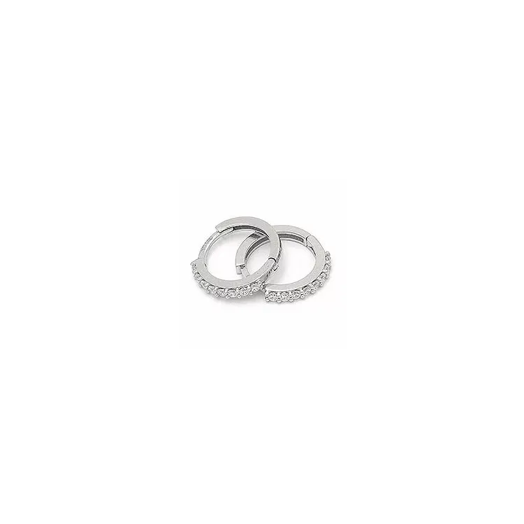 13 mm zirkon creol i 14 karat vitguld med zirkoner